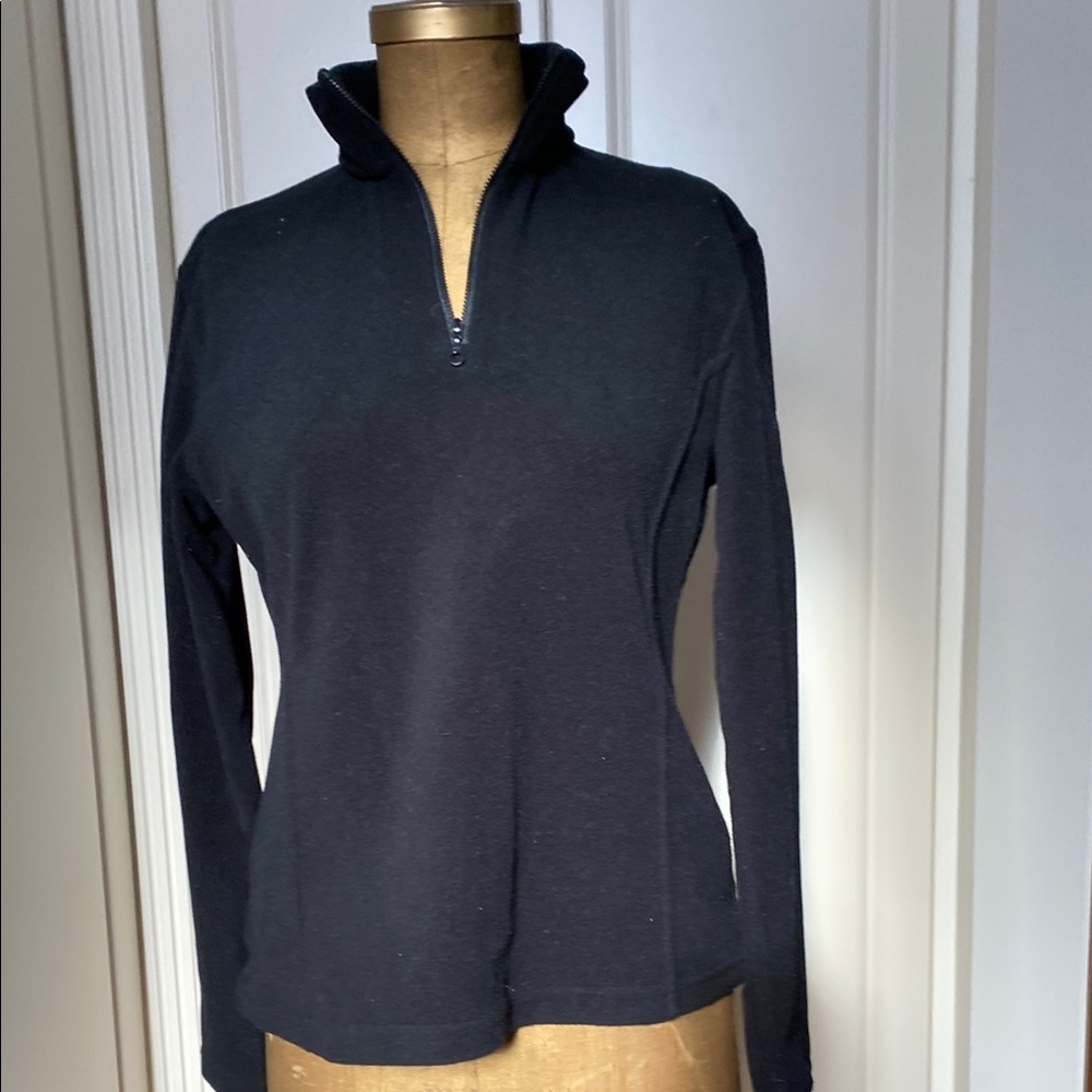 Giorgio Armani Black Fitted Sweatshirt with Polo Collar